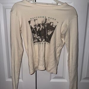 Cream Graphic Long Sleeve Top